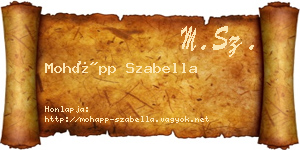 Mohápp Szabella névjegykártya